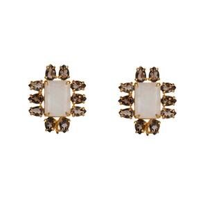 NEW BOUNKIT women's lucille studs in brown